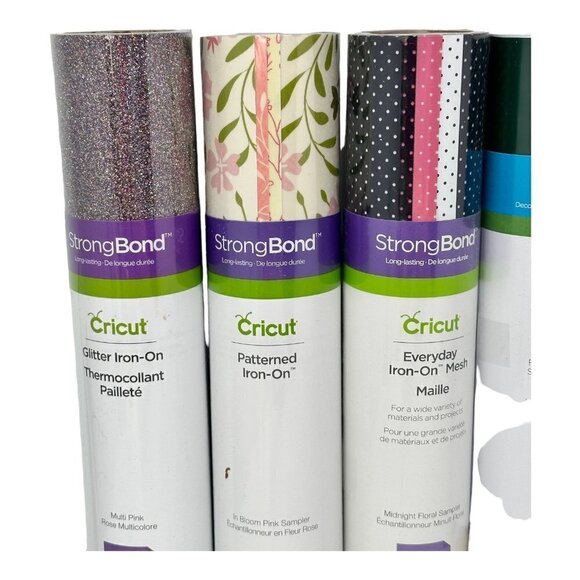 Cricut lot Vinyl HTV Iron On Permanent Glitter Pen Set Pink Green Floral Gift - Picture 3 of 8